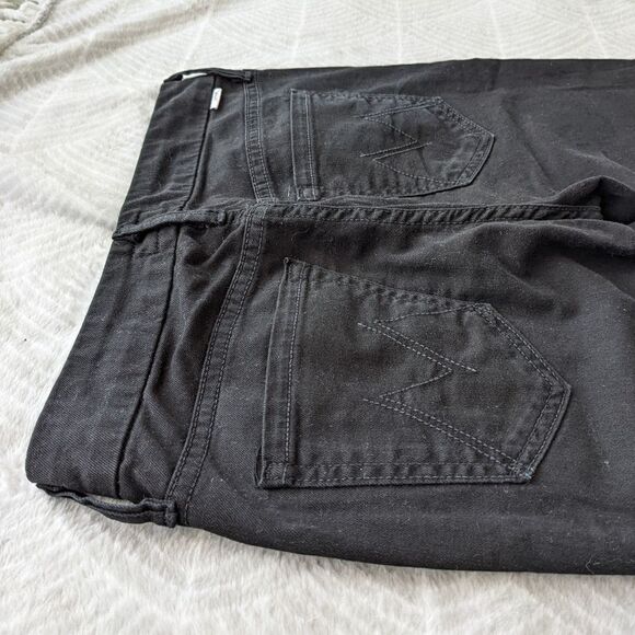 MOTHER Denim Looker Fray Hem Black Jeans 24 @O - Picture 9 of 15